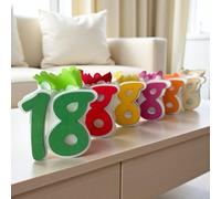 Ingrosso e Risparmio Lot de 12 bonbonnières en bois avec sachet à dragées en forme de numéro 18 assorti en 6 variantes de couleurs dix-huitième anniversaire garçon fille