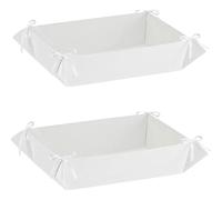 Ingrosso e Risparmio Lot de 2 plateaux rectangulaires en carton blanc, grand porte-faveurs, mariage, anniversaire, confirmation de communion