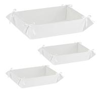 Ingrosso e Risparmio Lot de 3 plateaux rectangulaires en carton blanc, 2 normes et 1 grand porte-faveurs de mariage, anniversaire, confirmation de communion