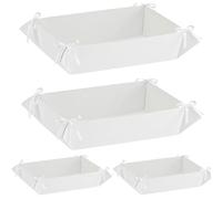 Ingrosso e Risparmio Lot de 4 plateaux rectangulaires en carton blanc, 2 normes et 2 grands porte-bonbonnières de mariage, anniversaire, confirmation de communion