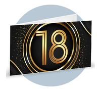 Ingrosso e Risparmio Lot de 40 cartes de 18 ans pour dragées, bonbonnières, personnalisables, bricolage, sacs d'anniversaire, noir et or, numéro dix-huit cartes