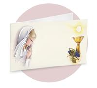 Ingrosso e Risparmio Lot de 40 cartes de première communion personnalisées pour dragées, marque-place, sacs à dragées, pour fille, femme, en forme de gobelet, ostie, sacré, petite fille