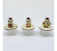 Ingrosso e Risparmio Lot de 6 boîtes à dragées pour fille, garçon, avec hibou, en 3 variantes, assorties, toucher et parchemin, symbole à faire soi-même