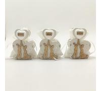 Ingrosso e Risparmio Lot de 6 boîtes à dragées pour mariage, mariage, mariage, mariage, mariés, avec rêves et joie et amour en bois avec cœur en plâtre, marque-place, mariage, mariés