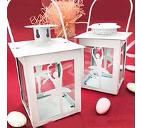Ingrosso e Risparmio Petite lanterne en métal blanc avec ballerine danse classique stylisée, porte-bougies ou avec LED, bonbonnière communion fille (avec LED - B)