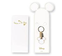 Ingrosso e Risparmio Porte-clés Disney avec pendentifs blancs et dorés de Mickey Mouse - Bonbonnière originale 2021 pour baptême, anniversaire d'enfant, avec étui cadeau (sans emballage)