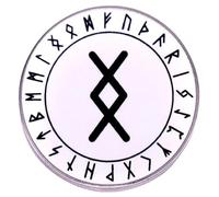 Inguz Ingwaz True Love Seed Growth Potentiel Ing Development Success Bind Norse Viking Rune Celtique Runique Symbole Thor Odin Animisme Nordique 3 cm Pin's en émail, 1.2 Inches Tall, Émail, Métal.