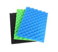 INGVIEE Compatible Poisson Étang Bassin Mousse Filtrant pour Lotus Green Genie 12000 (1x Noir Gros, 1x Bleu Moyen, 1x Vert Fin)