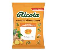Ingwer Orange-Minze - Bonbons suisses aux Gingembre Orange-Menthe, confiserie traditionnelle au goût frais et agréable, recette originale suisse, paquet familial - Compatible avec Ricola - 75g