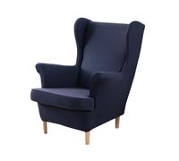 INGYUEXUAN Lot de 2 Housses de Fauteuil à Oreilles Extensibles avec Bras - Couleur Unie - Ailes - avec Fond élastique - pour Salon, Chambre à Coucher - Bleu Marine