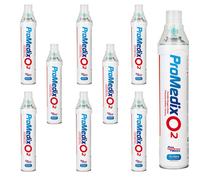 Inhalateur d'oxygène portable Promedix PR-994 12L, 99,4% - Embout/masque, 120-140 utilisations - Lot de 9