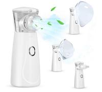 Inhalateur Nébuliseur Portable, avec Embout Buccal et 2 Masques, Réglable Nébuliseur Portable Aérosol 10ml, Rechargeable USB
