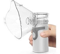 Inhalateurs de vapeur automatiques Mini humidificateur à ultrasons Mesh Vaporizer avec masques et embouts buccaux Inhalateur (Gris)