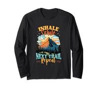 Inhale Exhale Next Trail Repeat Randonnée Amateur Manche Longue