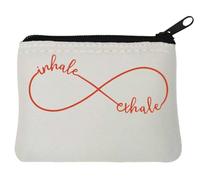 Inhale Exhale Porte-monnaie en néoprène avec symbole infini Blanc 10 x 11 cm, blanc, Taille unique