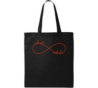 Inhale Exhale Sac fourre-tout en coton écologique avec symbole infini Noir, Noir , Taille unique