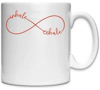 Inhale Exhale Tasse en céramique blanche Symbole de l'infini