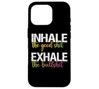 Inhale The Good Exhale The Bullshit Chakra du Yoga psychédélique Coque pour iPhone 16 Pro
