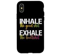 Inhale The Good Exhale The Bullshit Chakra du Yoga psychédélique Coque pour iPhone X/XS