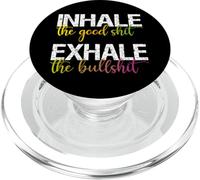 Inhale The Good Exhale The Bullshit Chakra du Yoga psychédélique PopSockets PopGrip pour MagSafe