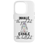 Inhale The Good Exhale The Bullshit Chakra méditation Yoga Coque pour iPhone 14 Pro