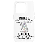 Inhale The Good Exhale The Bullshit Chakra méditation Yoga Coque pour iPhone 15 Pro