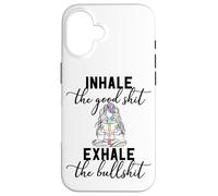 Inhale The Good Exhale The Bullshit Chakra méditation Yoga Coque pour iPhone 16