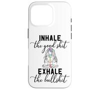 Inhale The Good Exhale The Bullshit Chakra méditation Yoga Coque pour iPhone 16 Pro