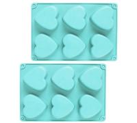 INHEMING 2pcs Moule Forme Cœur 6 Cavités Silicone,Moule en Silicone Antiadhésif pour 6 Cavités,Love Moule en silicone pour Pralines, Fondant, Petits Gâteaux