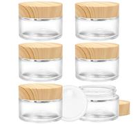 INHEMING 6 Pcs Pot Cosmétique Vide Transparent en Verre 30ML,Pots Creme Vide, Boite Échantillon Cosmétique de Voyage avec Bouchon Intérieur e Couvercle pour Cosmétiques Crèmes Lotion