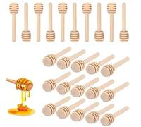 inheming Lot de 50 Mini Cuillères à Miel en Bois,Petits Bâtons de Miel,Distributeur de Miel, Confiture - 8 x 2cm