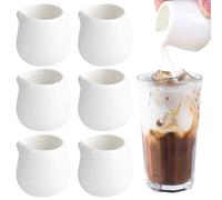 INHEMING Lot de 6 mini pots à lait 50 ml en porcelaine pour servir du lait, du café, du thé
