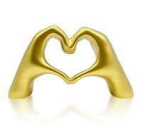 inheming Statue de Doigt d'amour Moderne,Statue de Geste de Main dorée,Sculpture de Doigt pour décoration de Mariage pour Salon, Bureau, Table de Table, bibliothèque