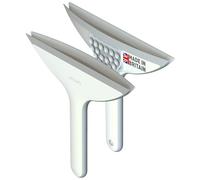 Inhouse Stick+Store Raclette de douche incurvée Fabriquée en Grande-Bretagne Duo 2 en 1 Lames droites et incurvées Nettoie sans traces sur les écrans incurvés et les surfaces planes de la salle de