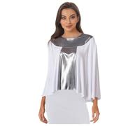 inhzoy Femmes Célébration De l'esprit Danse Tunique Tank Pullover Église Chœur Costume De Performance Argent M