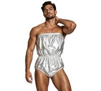 inhzoy Homme Body Protection Imperméable Combinaison Adaptative Couches | Body Wetlook,Salopette Courte Sans Bretelles,Étanche Et Anti Fuite,Vacances,Décontracté,Fêtes Rave,Clubwear,Costume