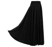 inhzoy Jupe Danse Salon Compétition Femme Jupes Longues Balançoire Danse Espagnole Flamenco Jupe Ballroom Danse Plissée Jupe Danse Orientale Vlase Tango Grande Taille L-6XL A Noir 4XL