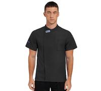 inhzoy Manteau de Chef pour Hommes Casual Manches Courtes Bouton Haut t-Shirt hôtel Uniforme vêtements de Travail