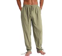 inhzoy Pantalon Médiévale Homme Style Viking Pantalon de Pirate avec Cordon de Serrage Taille Elastique Pantalon Gothique Renaissance à Lacets Halloween Cosplay S-3XL Kaki L