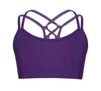 inhzoy Soutiens-Gorge Sport Enfant Fille Brassières Haut Danse Ballet Gilet sans Manche Bretelle Débardeur Gymnastique Yoga Costume Performance Tank Tops Veste 4-16 Ans A Violet 10 Ans
