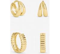 Inicio Inicio Gold Tone Textured Hoop Earrings Pack of 2