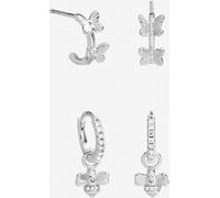 Inicio Inicio Sterling Silver Plated Butterfly Bumble Bee Earrings 2 Pack