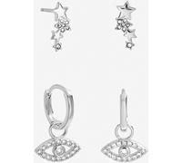 Inicio Inicio Sterling Silver Plated Celestial Earrings 2 Pack