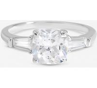 Inicio Inicio Sterling Silver Plated Cubic Zirconia Trilogy Engagement Ring Gift Pouch