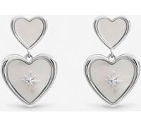 Inicio Inicio Sterling Silver Plated Mother of Pearl Celestial Heart Drop Earrings
