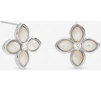 Inicio Inicio Sterling Silver Plated Mother of Pearl Clover Stud Earrings