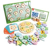 INIFEIDALA Montessori Jeu de jouets éducatifs d'apprentissage préscolaire en bois pour tout-petits de 3 à 6 ans, puzzle de cycle de vie, jeu de tri de formes assorti et centre