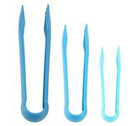 INIFLM 3 Pièces Pince à Pain en Plastique, Pince à Alimentaire de Cuisine, Pince à Pain en Plastique Multifonctionnelle, Pince de Cuisson pour Bonbons Alimentaires Pain Gâteau Cuisine Fête(Bleu)