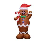 INIFLM Bonhomme en Pain d'Épice Gonflable - Décoration de Noël pour Intérieur et Extérieur avec Lumières LED - Pour Jardin, Pelouse, Maison