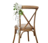 INIFLM Fleur de Banc D'allée de Mariage, Fleur de Dossier de Chaise de Mariage en Plein Air, Fleurs de Roses Artificielles pour Dossier de Chaise ou Décorations de Banc D'allée, Décoration de(E)